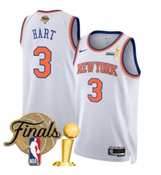 New Yok Knicks 3 Josh Hart White 2026 Finals Patch And Finals Champions Patch Association Edition Stitched Basketball Jersey New Yok Knicks 3 Josh Hart White 2026 Finals Patch And Finals Champions Patch Association Edition Stitched Basketball Jersey