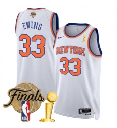 New Yok Knicks 33 Patrick Ewing White 2026 Finals Patch Association Edition Stitched Basketball Jersey New Yok Knicks 33 Patrick Ewing White 2026 Finals Patch Association Edition Stitched Basketball Jersey