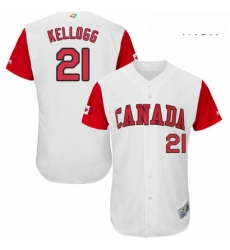 Mens Canada Baseball Majestic 21 Ryan Kellogg White 2017 World Baseball Classic Authentic Team Jersey Mens Canada Baseball Majestic 21 Ryan Kellogg White 2017 World Baseball Classic Authentic Team Jersey