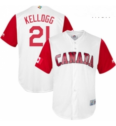 Mens Canada Baseball Majestic 21 Ryan Kellogg White 2017 World Baseball Classic Replica Team Jersey Mens Canada Baseball Majestic 21 Ryan Kellogg White 2017 World Baseball Classic Replica Team Jersey