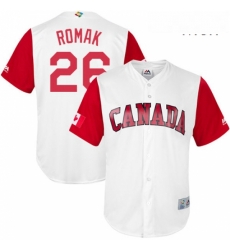 Mens Canada Baseball Majestic 26 Jamie Romak White 2017 World Baseball Classic Replica Team Jersey Mens Canada Baseball Majestic 26 Jamie Romak White 2017 World Baseball Classic Replica Team Jersey