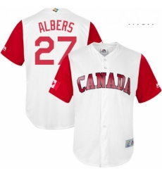 Mens Canada Baseball Majestic 27 Andrew Albers White 2017 World Baseball Classic Replica Team Jersey Mens Canada Baseball Majestic 27 Andrew Albers White 2017 World Baseball Classic Replica Team Jersey