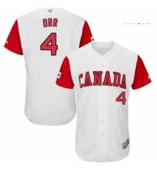 Mens Canada Baseball Majestic 4 Pete Orr White 2017 World Baseball Classic Authentic Team Jersey Mens Canada Baseball Majestic 4 Pete Orr White 2017 World Baseball Classic Authentic Team Jersey