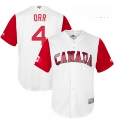 Mens Canada Baseball Majestic 4 Pete Orr White 2017 World Baseball Classic Replica Team Jersey Mens Canada Baseball Majestic 4 Pete Orr White 2017 World Baseball Classic Replica Team Jersey