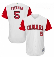 Mens Canada Baseball Majestic 5 Freddie Freeman White 2017 World Baseball Classic Authentic Team Jersey Mens Canada Baseball Majestic 5 Freddie Freeman White 2017 World Baseball Classic Authentic Team Jersey