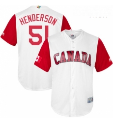 Mens Canada Baseball Majestic 51 Jim Henderson White 2017 World Baseball Classic Replica Team Jersey Mens Canada Baseball Majestic 51 Jim Henderson White 2017 World Baseball Classic Replica Team Jersey