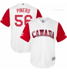 Mens Canada Baseball Majestic 56 Daniel Pinero White 2017 World Baseball Classic Replica Team Jersey Mens Canada Baseball Majestic 56 Daniel Pinero White 2017 World Baseball Classic Replica Team Jersey