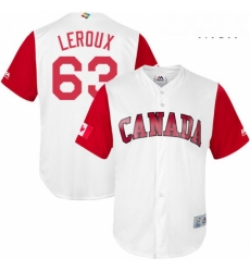 Mens Canada Baseball Majestic 63 Chris Leroux White 2017 World Baseball Classic Replica Team Jersey Mens Canada Baseball Majestic 63 Chris Leroux White 2017 World Baseball Classic Replica Team Jersey