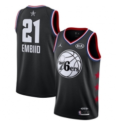 76ers #21 Joel Embiid Black Basketball Jordan Swingman 2019 All Star Game Jersey 76ers #21 Joel Embiid Black Basketball Jordan Swingman 2019 All Star Game Jersey