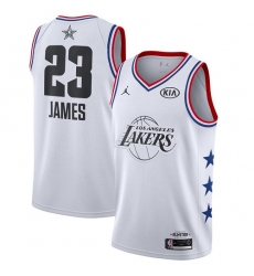 Lakers #23 LeBron James White Basketball Jordan Swingman 2019 All Star Game Jersey Lakers #23 LeBron James White Basketball Jordan Swingman 2019 All Star Game Jersey
