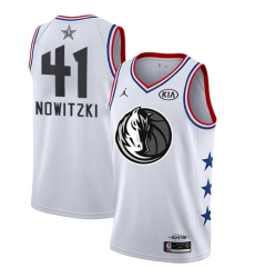 Mavericks #41 Dirk Nowitzki White Basketball Jordan Swingman 2019 All Star Game Jersey Mavericks #41 Dirk Nowitzki White Basketball Jordan Swingman 2019 All Star Game Jersey