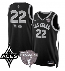 WNBA ACES Wilson #22 Black FINALS Patch Basketball Jersey WNBA ACES Wilson #22 Black FINALS Patch Basketball Jersey