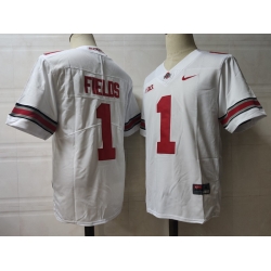 Men Ohio State Buckeyes #1 Justin Fields White 2023 F U S E NCAA Stitched Football Jersey