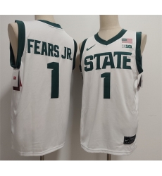 Men Michigan State Spartans Green 1 Jeremy Fears Jr White Stitched Jersey Men Michigan State Spartans Green 1 Jeremy Fears Jr White Stitched Jersey