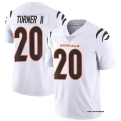 Men Nike DJ Turner #20 White Cincinnati Bengals Team F U S E Stitched NFL Jersey