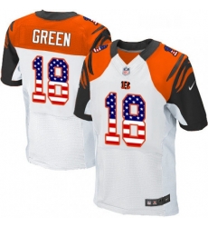 Mens Nike Cincinnati Bengals 18 AJ Green Elite White Road USA Flag Fashion NFL Jersey Mens Nike Cincinnati Bengals 18 AJ Green Elite White Road USA Flag Fashion NFL Jersey