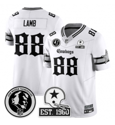 Men Dallas Cowboys Active Player Custom White 2025 F U S E  With John Madden Patch  26 Established In 1960 Patch Vapor Limited Stitched Football Jersey