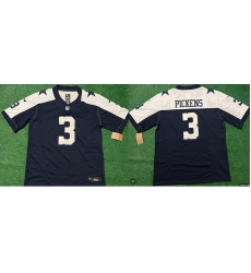 Men Dallas Cowboys George Pickens #3 Navy Blue Thanksgiven Limited Stitched Football Jersey