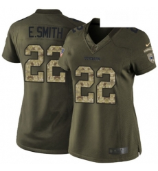 Womens Nike Dallas Cowboys 22 Emmitt Smith Elite Green Salute to Service NFL Jersey Womens Nike Dallas Cowboys 22 Emmitt Smith Elite Green Salute to Service NFL Jersey