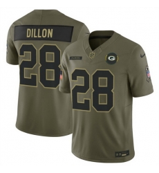Men Green Bay Packers 28 A J Dillon Olive 2025 F U S E Salute to Service Limited Stitched Football Jersey Men Green Bay Packers 28 A J Dillon Olive 2025 F U S E Salute to Service Limited Stitched Football Jersey