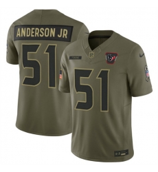 Men Houston Texans 51 Will Anderson Jr Olive 2025 F U S E Salute to Service Limited Stitched Football Jersey Men Houston Texans 51 Will Anderson Jr Olive 2025 F U S E Salute to Service Limited Stitched Football Jersey