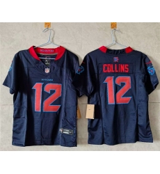 Women Houston Texans 12 Nico Collins White 2024 F U S E Vapor Stitched Jersey Women Houston Texans 12 Nico Collins White 2024 F U S E Vapor Stitched Jersey