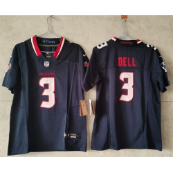 Women Houston Texans 3 Tank Dell Navy F U S E Vapor Stitched Football Jersey  