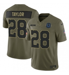 Men Indianapolis Colts 28 Jonathan Taylor Olive 2025 F U S E Salute to Service Limited Stitched Football Jersey Men Indianapolis Colts 28 Jonathan Taylor Olive 2025 F U S E Salute to Service Limited Stitched Football Jersey