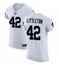Nike Raiders 42 Cory Littleton White Men Stitched NFL New Elite Jersey Nike Raiders 42 Cory Littleton White Men Stitched NFL New Elite Jersey