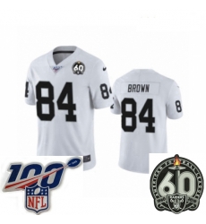 Women Oakland Raiders #84 Antonio Brown White 60th Anniversary Vapor Untouchable Limited Player 100th Season Football Jersey Women Oakland Raiders #84 Antonio Brown White 60th Anniversary Vapor Untouchable Limited Player 100th Season Football Jersey