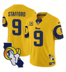 Men Los Angeles Rams 9 Matthew Stafford Gold 2025 4 Star C Patch F U S E V2 Limited Stitched Football Jersey Men Los Angeles Rams 9 Matthew Stafford Gold 2025 4 Star C Patch F U S E V2 Limited Stitched Football Jersey