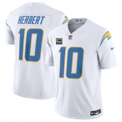 Men Los Angeles Chargers 10 Justin Herbert White 2025 F U S E With 4 Star C Patch Vapor Limited Stitched Football Jersey
