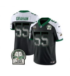 Men Philadelphia Eagles 55 Brandon Graham Black White 2023 F U S E With 4 Star C Patch Throwback Vapor Untouchable Limited Stitched Football Jersey Men Philadelphia Eagles 55 Brandon Graham Black White 2023 F U S E With 4 Star C Patch Throwback Vapor Untouchable Limited Stitched Football Jersey
