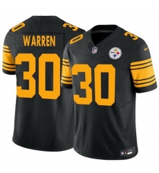 Men Pittsburgh Steelers 30 Jaylen Warren Black 2025 F U S E Color Rush Vapor Untouchable Limited Stitched Jersey Men Pittsburgh Steelers 30 Jaylen Warren Black 2025 F U S E Color Rush Vapor Untouchable Limited Stitched Jersey