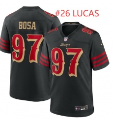 Men San Francisco 49ers 26 Chase Lucas Black 2025 F U S E Rivalries Vapor Limited Stitched Football Jersey Men San Francisco 49ers 26 Chase Lucas Black 2025 F U S E Rivalries Vapor Limited Stitched Football Jersey