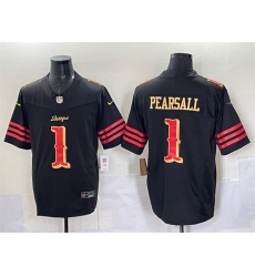 Youth San Francisco 49ers 1 Ricky Pearsall Black 2025 F U S E Rivalries Vapor Limited Stitched Football Jersey Youth San Francisco 49ers 1 Ricky Pearsall Black 2025 F U S E Rivalries Vapor Limited Stitched Football Jersey