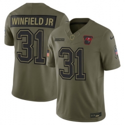 Men Tampa Bay Buccaneers 31 Antoine Winfield Jr  Olive 2025 F U S E  Salute to Service Limited Stitched Football Jersey