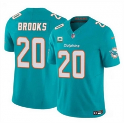 Men Miami Dolphins 20 Jordyn Brooks Aqua 2025 F U S E  With 1 Star C Patch Vapor Limited Stitched Football Jersey