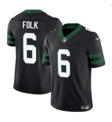 Men New York Jets 6 Nick Folk Black 2025 F U S E  Vapor Untouchable Limited Stitched Jersey