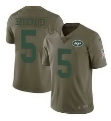 Nike Jets 5 Teddy Bridgewater Olive Salute To Service Limited Jersey Nike Jets 5 Teddy Bridgewater Olive Salute To Service Limited Jersey