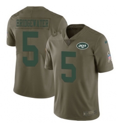 Nike Jets #5 Teddy Bridgewater Olive Youth Stitched NFL Limited 2017 Salute to Service Jersey Nike Jets #5 Teddy Bridgewater Olive Youth Stitched NFL Limited 2017 Salute to Service Jersey