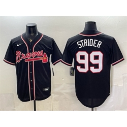 Men Atlanta Braves  99 Spencer Strider 2026 Fashion Replica Black Out Stitched Baseball Jersey