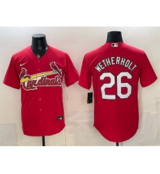 Men St Louis Cardinals 26 JJ Wetherholt Red Cool Base Stitched Baseball Jersey Men St Louis Cardinals 26 JJ Wetherholt Red Cool Base Stitched Baseball Jersey