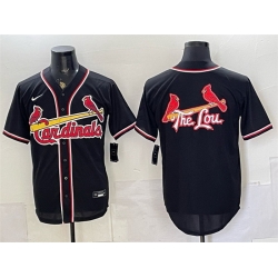 Men St  Louis Cardinals Team Big Logo 2026 Fashion Replica Black Out Stitched Baseball