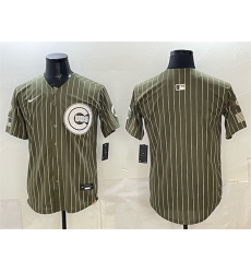 Men Chicago Cubs Blank Pinstripe Olive 2026 Armed Forces Day Salute To Service Stitched Baseball Jersey Men Chicago Cubs Blank Pinstripe Olive 2026 Armed Forces Day Salute To Service Stitched Baseball Jersey