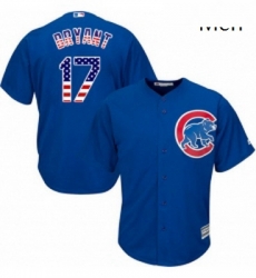 Mens Majestic Chicago Cubs 17 Kris Bryant Authentic Royal Blue USA Flag Fashion MLB Jersey Mens Majestic Chicago Cubs 17 Kris Bryant Authentic Royal Blue USA Flag Fashion MLB Jersey