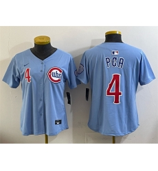 Women Chicago Cubs 4 PCA Blue Limited Stitched Jersey 28Run Small 29 Women Chicago Cubs 4 PCA Blue Limited Stitched Jersey 28Run Small 29