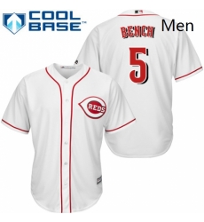 Mens Majestic Cincinnati Reds 5 Johnny Bench Replica White Home Cool Base MLB Jersey Mens Majestic Cincinnati Reds 5 Johnny Bench Replica White Home Cool Base MLB Jersey