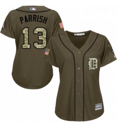 Womens Majestic Detroit Tigers 13 Lance Parrish Authentic Green Salute to Service MLB Jersey Womens Majestic Detroit Tigers 13 Lance Parrish Authentic Green Salute to Service MLB Jersey