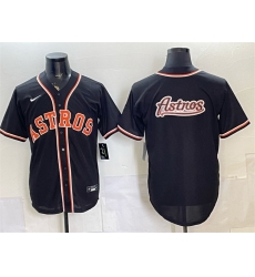 Men Houston Astros Team Big Logo 2026 Fashion Replica Black Out Stitched Baseball Jersey